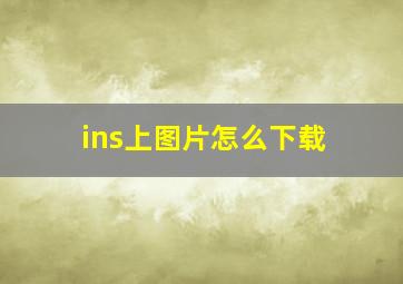 ins上图片怎么下载