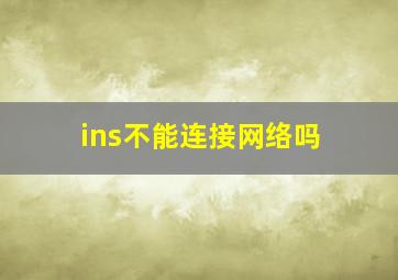 ins不能连接网络吗