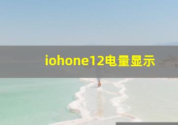 iohone12电量显示