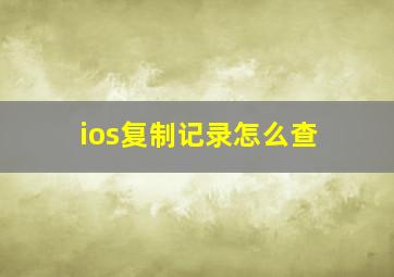 ios复制记录怎么查