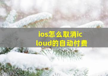 ios怎么取消icloud的自动付费