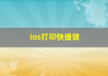 ios打印快捷键