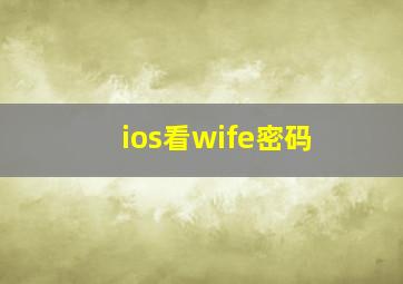 ios看wife密码