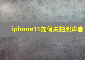 iphone11如何关拍照声音