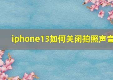 iphone13如何关闭拍照声音