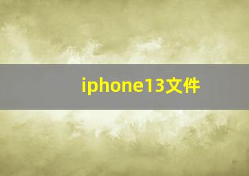 iphone13文件