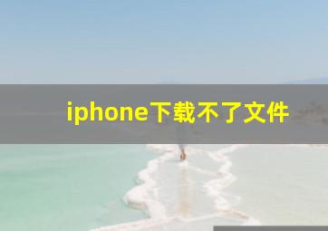 iphone下载不了文件