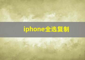 iphone全选复制