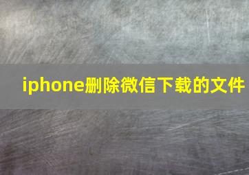 iphone删除微信下载的文件