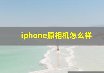 iphone原相机怎么样