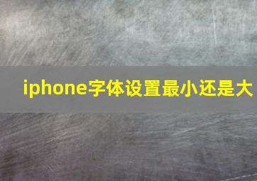 iphone字体设置最小还是大