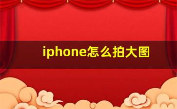 iphone怎么拍大图