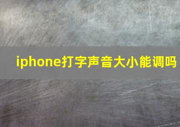 iphone打字声音大小能调吗