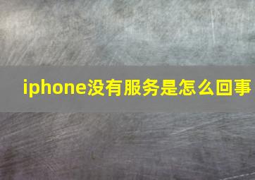 iphone没有服务是怎么回事