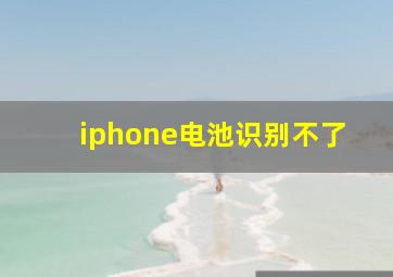 iphone电池识别不了