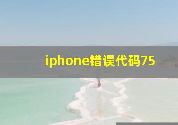 iphone错误代码75