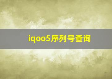 iqoo5序列号查询