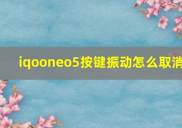 iqooneo5按键振动怎么取消