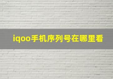 iqoo手机序列号在哪里看