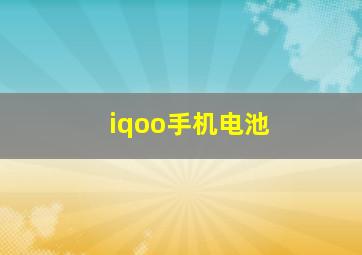 iqoo手机电池