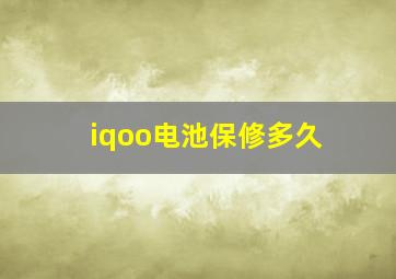 iqoo电池保修多久