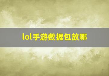 lol手游数据包放哪