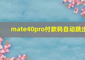 mate40pro付款码自动跳出