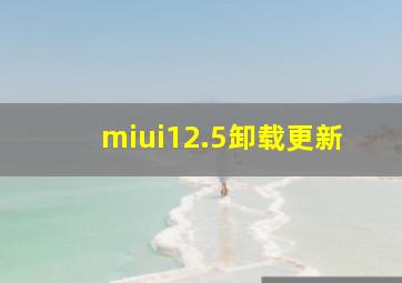 miui12.5卸载更新