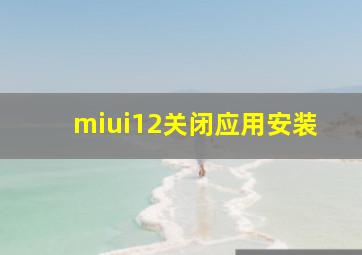 miui12关闭应用安装