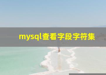 mysql查看字段字符集