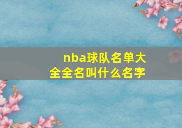 nba球队名单大全全名叫什么名字