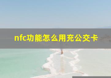 nfc功能怎么用充公交卡