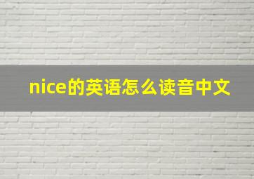 nice的英语怎么读音中文