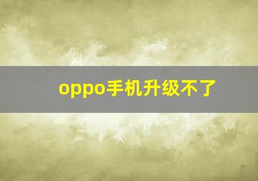 oppo手机升级不了