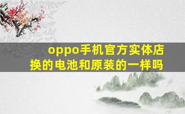 oppo手机官方实体店换的电池和原装的一样吗