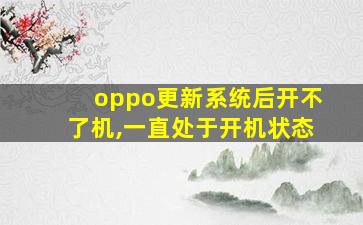 oppo更新系统后开不了机,一直处于开机状态