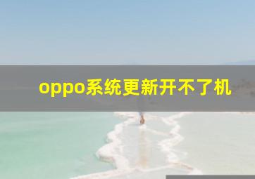 oppo系统更新开不了机