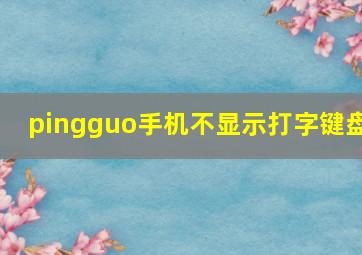 pingguo手机不显示打字键盘