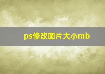 ps修改图片大小mb