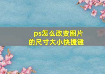 ps怎么改变图片的尺寸大小快捷键