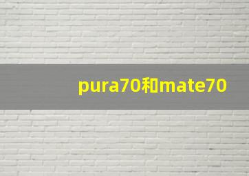 pura70和mate70