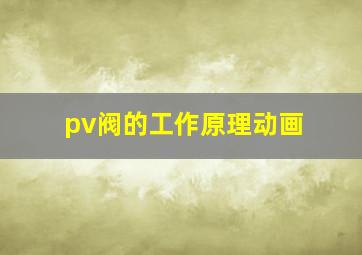 pv阀的工作原理动画