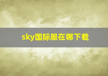 sky国际服在哪下载