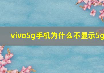 vivo5g手机为什么不显示5g