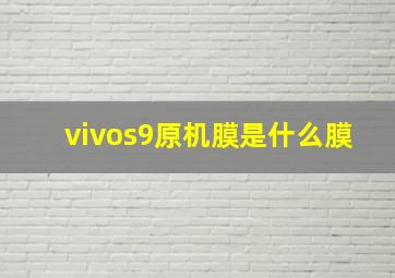 vivos9原机膜是什么膜