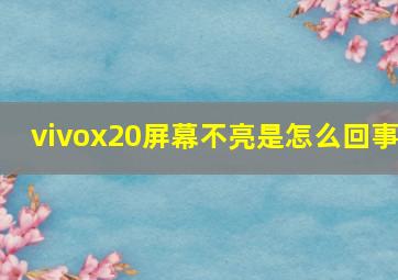 vivox20屏幕不亮是怎么回事