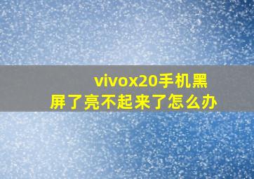 vivox20手机黑屏了亮不起来了怎么办