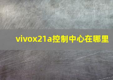 vivox21a控制中心在哪里