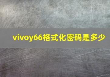 vivoy66格式化密码是多少