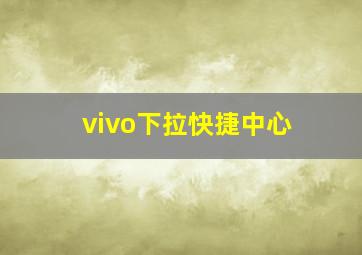 vivo下拉快捷中心